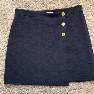 Navy Faux Wrap Skirt